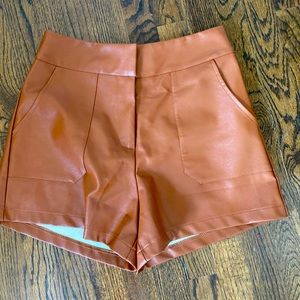 NWT Women's Leather Brown Shorts